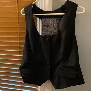 Lined, Fitted Vest with Ruching